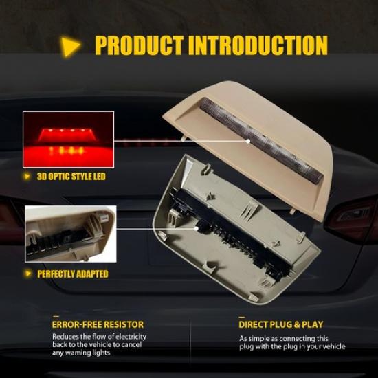 For Nissan Altima Sedan 2013-2018 LED Rear 3Rd Brake Light Reverse Beige Housing