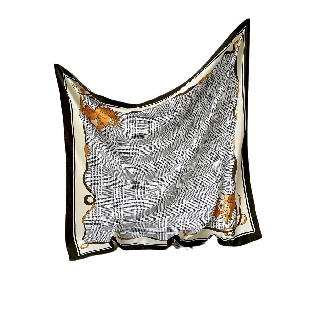 Scarf Houndstooth Design Korean Style Lightweight Square Scarf Thin Soft Breathable Shawl Scarf