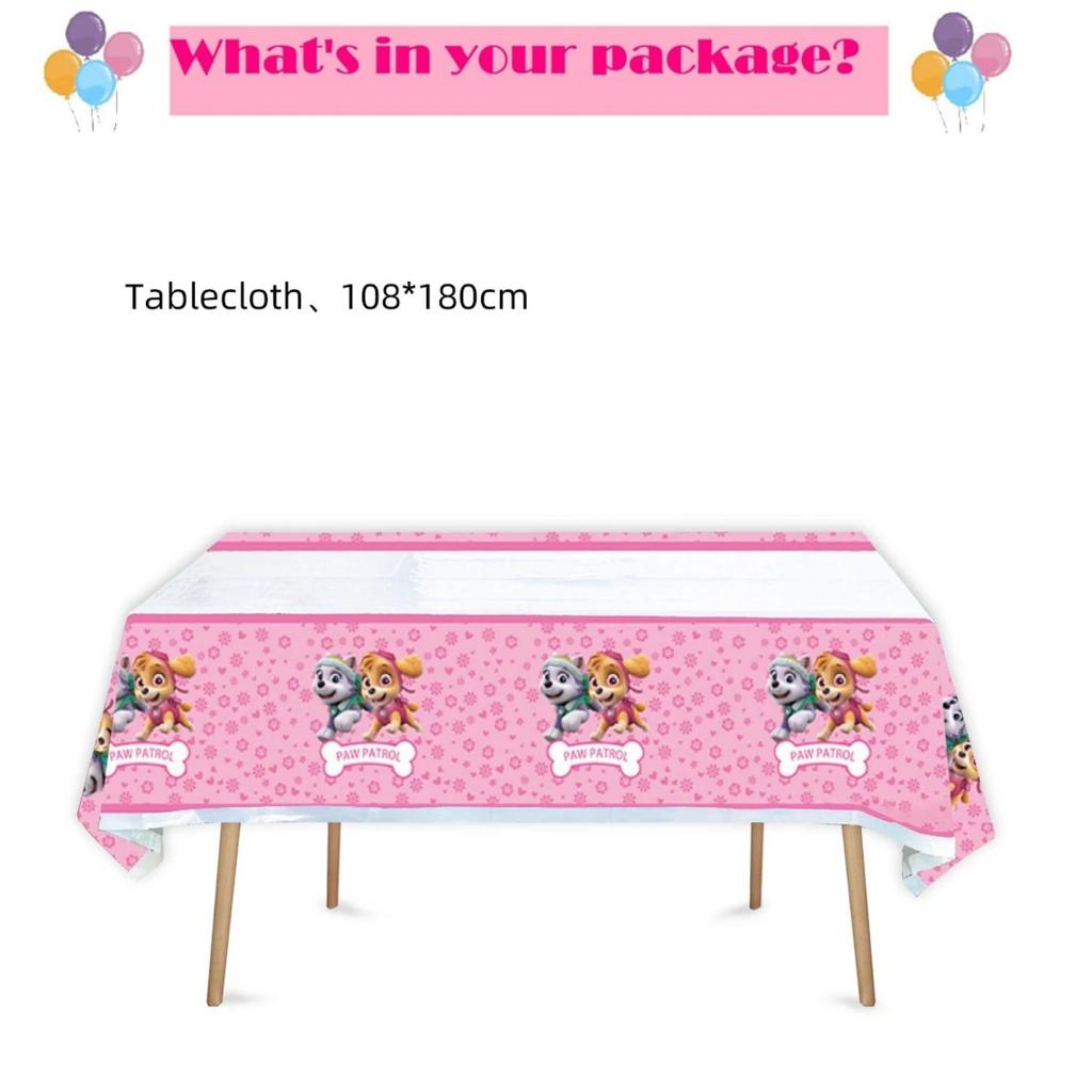 Roze Paw Patrol Verjaardagsfeest Decoratie Skye Wegwerp Servies Tafelkleed Bord Folie Ballonnen Babyborrel Meisjes Feestartikelen