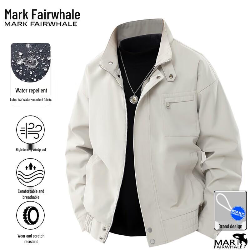 Mark Fairwhale Men's Casual Windproof Waterproof Stand-Collar Jacket