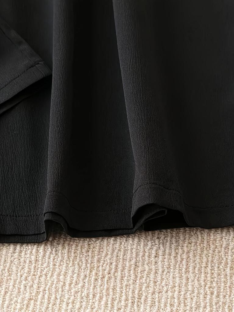 2025 Euro-America Straight-Leg Casual Summer Pants: Solid Color, Plus Size, Loose Wide-Leg Design