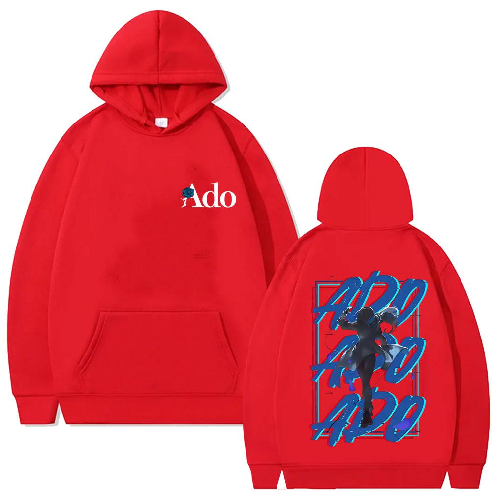 Ado Double Sided Print Hoodie Men Women Fashion Loose Oversized Streetwear Y2k Japanese Style Hoodies Male Sweatshirt
