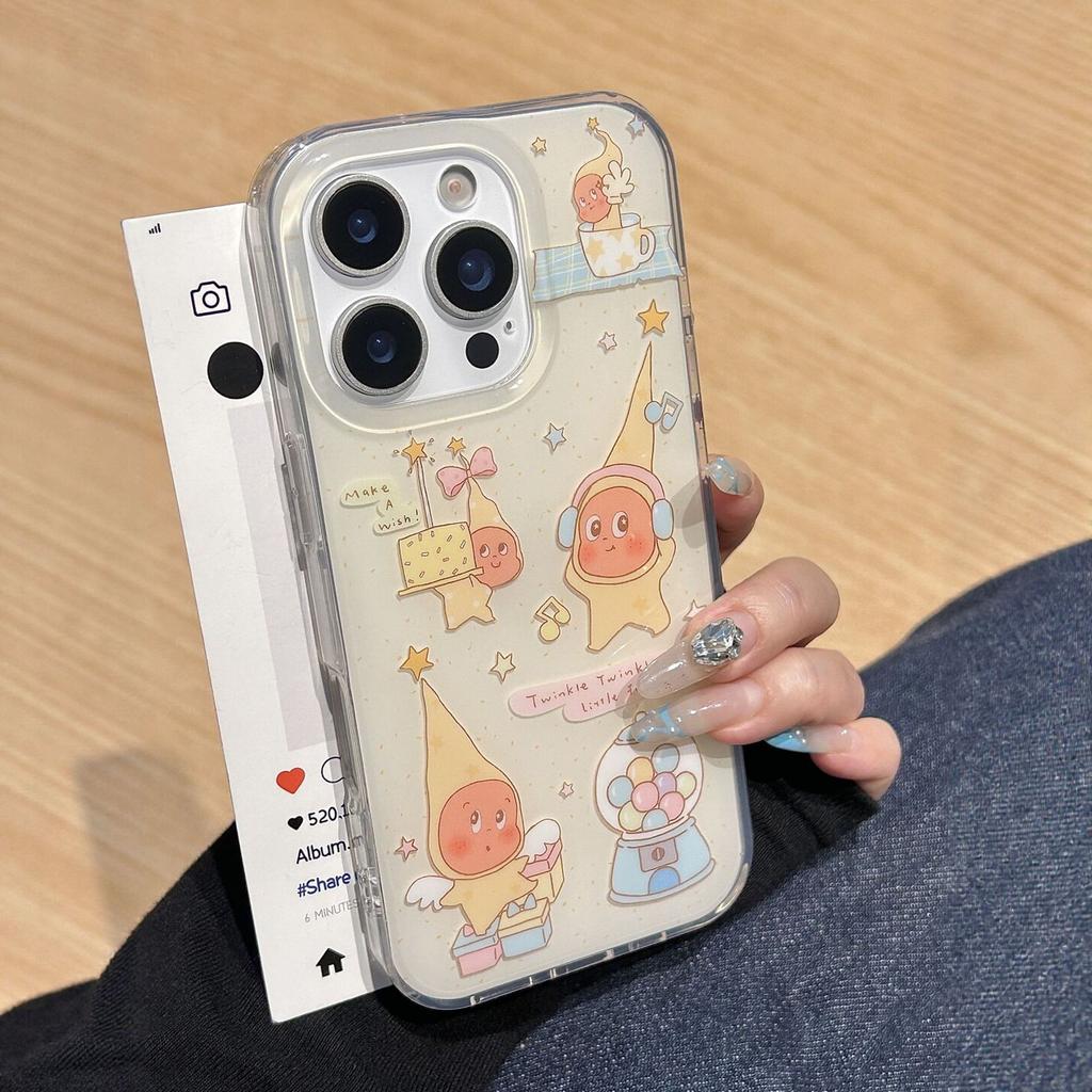 For Apple for IPhone16promax Cute Star 15pro Chain 17 All-inclusive 13ins Anti-fall Mobile Phone Case