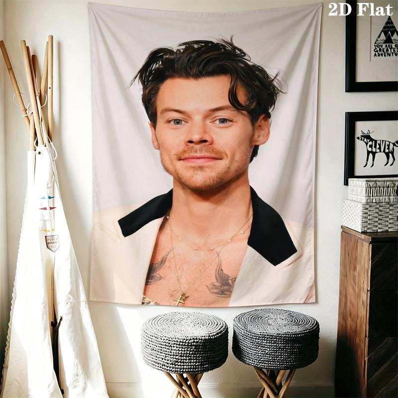 Harry Styles Wall Tapestry Aesthetic Wall Hanging Printed Fabric Blanket Decorative Tapestries for Bedroom Living Room Home Decor