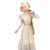 [Chiffon + Inner Lining] French Temperament V-neck Polka Dot Dress for Women's Summer Small Flying Sleeves Seaside Vacation Waist
