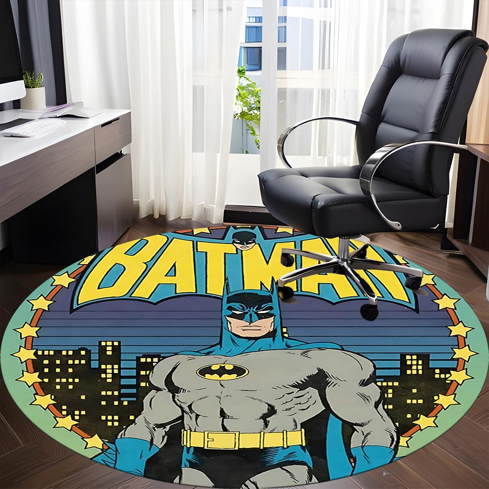 1pz Tappeto Rotondo Ufficio Batman, Sotto Sedie da Ufficio Camera da Letto Soggiorno Arredamento Casa, Decorazione Stanza, Disponibile in Varie Misure