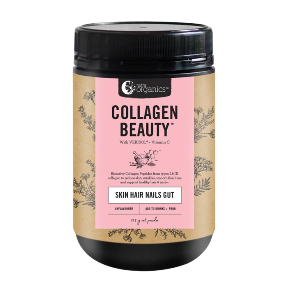 Nutra Organics Collagen Beauty Bioactive Collagen Peptides + Vitamin C Unflavoured 225g
