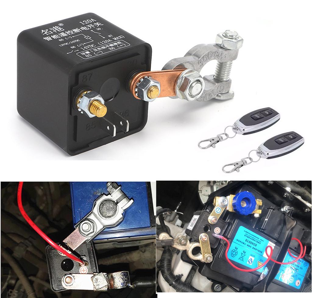 12V Universal Battery Switch Relay 120A/200A/250A Integrated Wireless Remote Control Disconnect Cut Off Isolator Master Switches