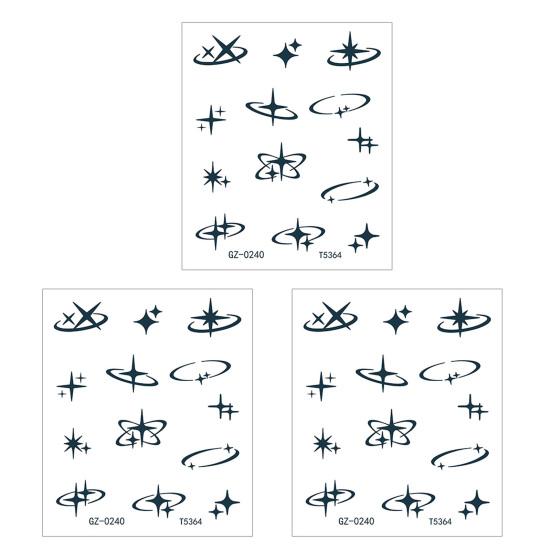 Yousheng 3Pcs Waterproof Tattoo Sticker for Men Women, Face Body Arm Chest Shoulder Thigh Waist Temporary Tattoo Decal, Long Lasting Body Art Fake