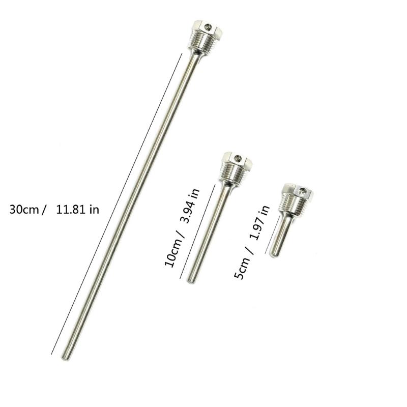 2Pcs G1/2 Weldless Thermowell 50/100/300mm 304 Stainless Steel Thermowell with Screw Locking Thermocouple Thermopocket
