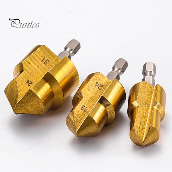 1/3Pcs Heavy-Duty Pipe Reaming Drill Bits Rustproof Corrosion Resistant Easy Installation Versatile Compatibility Reamer Drill Bit Tools