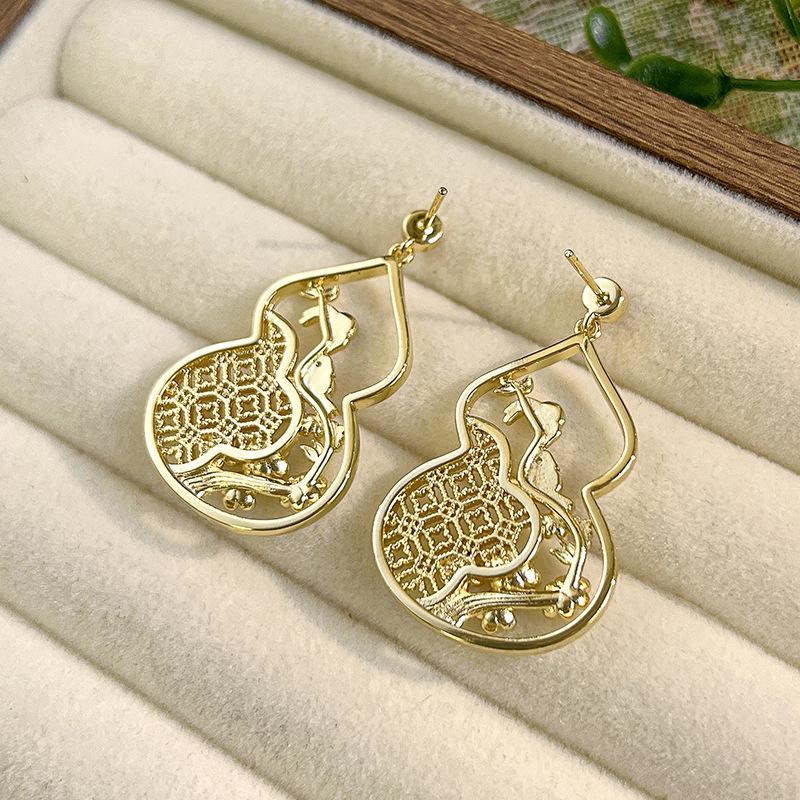 Gioielli Gioielli Orecchini Colore Oro Zucca del Tesoro Stile Retrò Donna di Alta Gamma