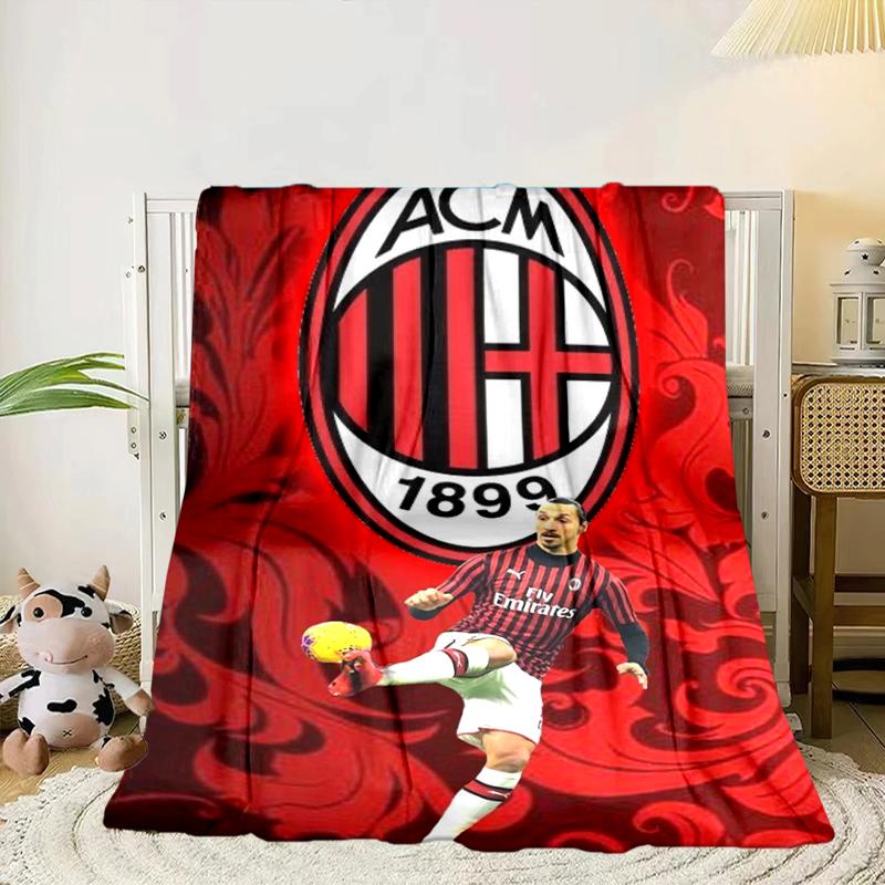 Ac Football Club Blanket Flannel Blanket for bed, sofa, Camping, Hiking, Picnic Essentials, gift for family Fan gifts