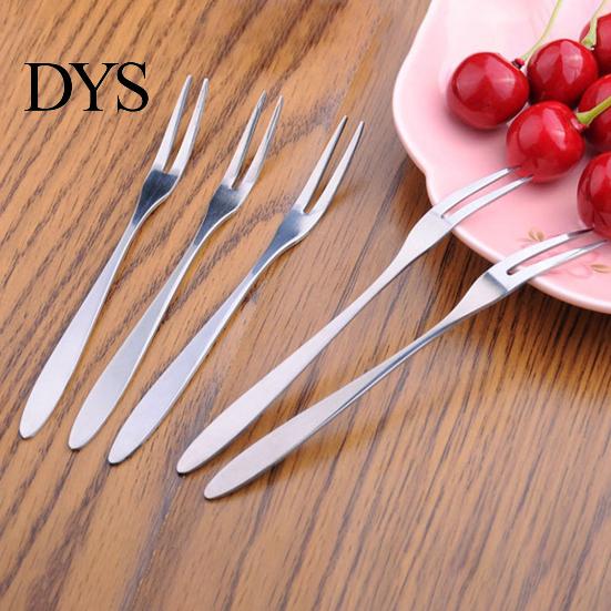 Fruits Fork 10Pcs Reusable Fruit Picks Round Tines 304 Stainless Tasting Steel 2-Tine Food Grade Dessert Kitchen Tools