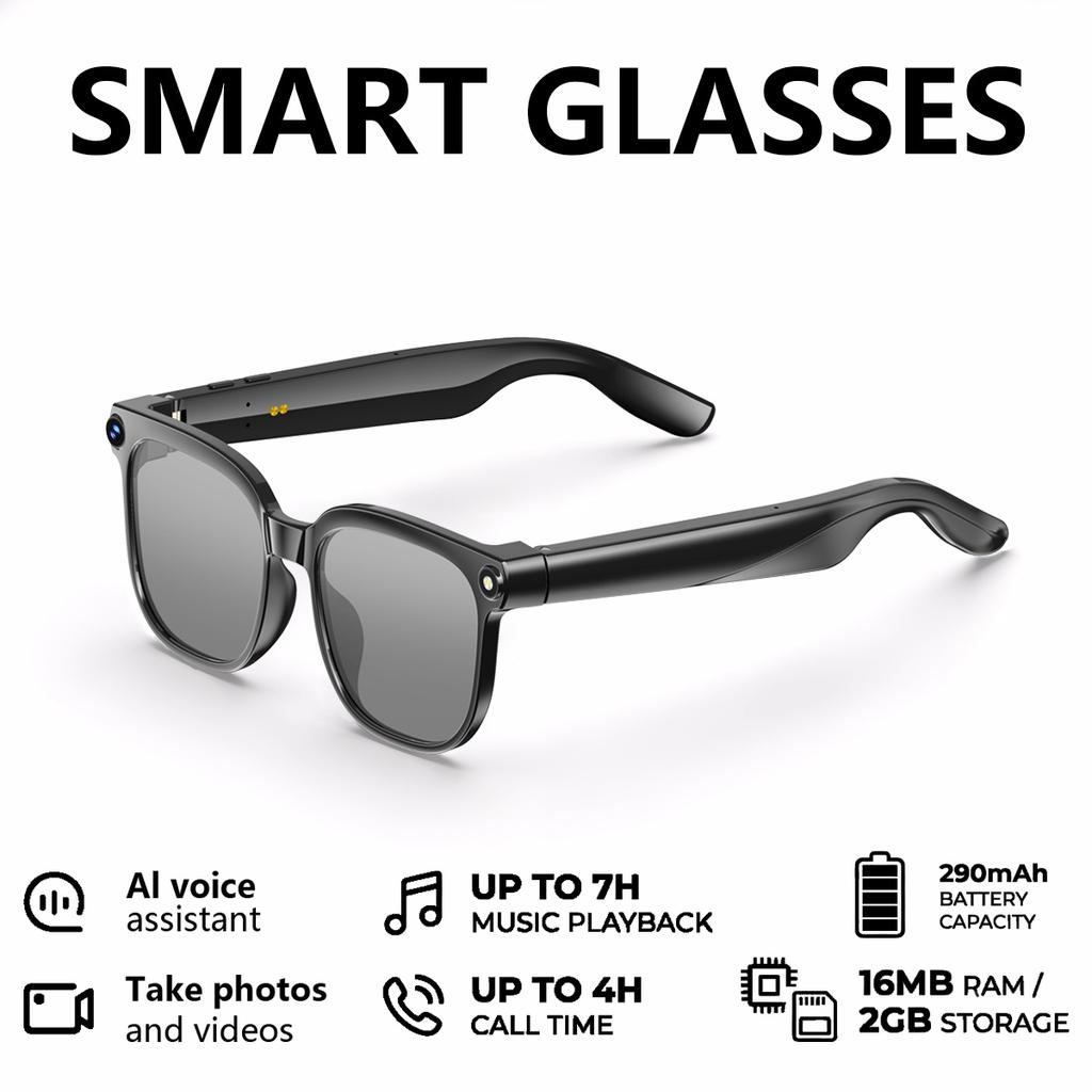 2026 4K HD AI Smart Glasses Chat GPT 800MP Camera Recording WIFI Transnision Bluetooth Call 260Mah Voice Assistant Smart Glasses Real-time Translation