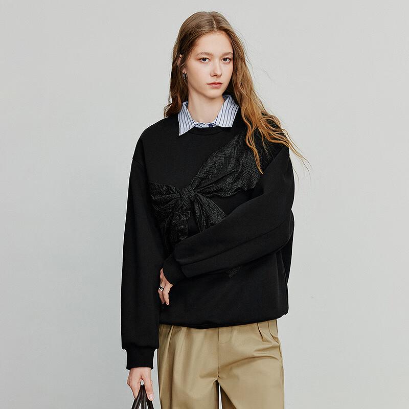 Women's Air Cotton Loose Sweatshirt with 3D Bow