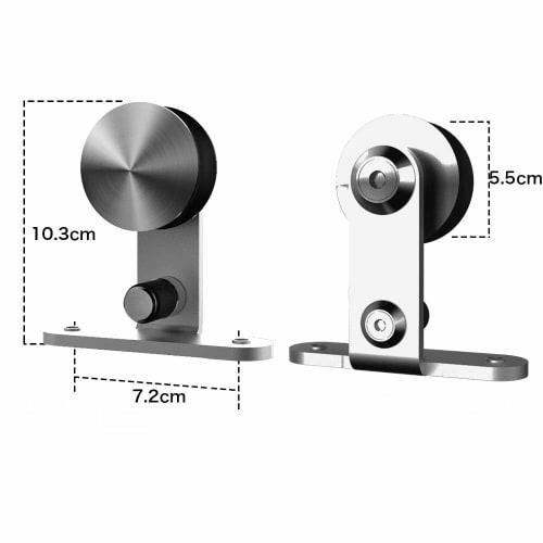 AIPCHYB 6FT/183CM Barn Door Hardware Kit with Rail, Single Sliding Barn Door, Stainless Steel Rail, Roller Hanger, T-Shaped Pulley, and Top-Hung Rail