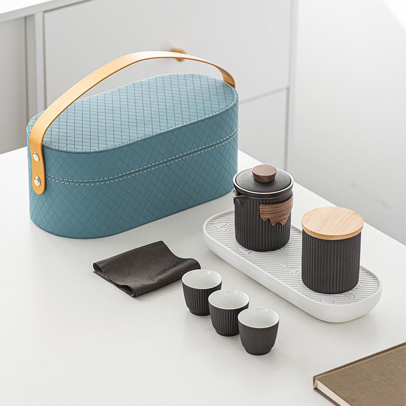 Ceramic Portable Travel Tea Set Business Banking Company High-end Gifts