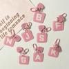 Pink 26 Letters Hanging Design Simple Keychain For Women Charm Jewelry Stylish Sophisticated Everyday Wear A-Z Key Chains