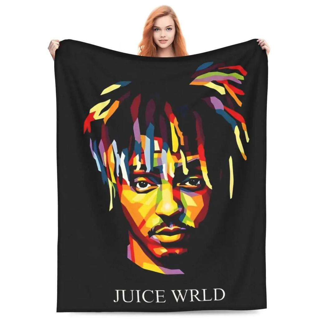 Juice WRLD Music Fuzzy Throw Blanket Xcm for Sofa Bedding The Party Never Ends Funny Lounge Blanket