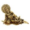 Golden Resting Ganesha with Mushak Metal Decorative Showpiece
