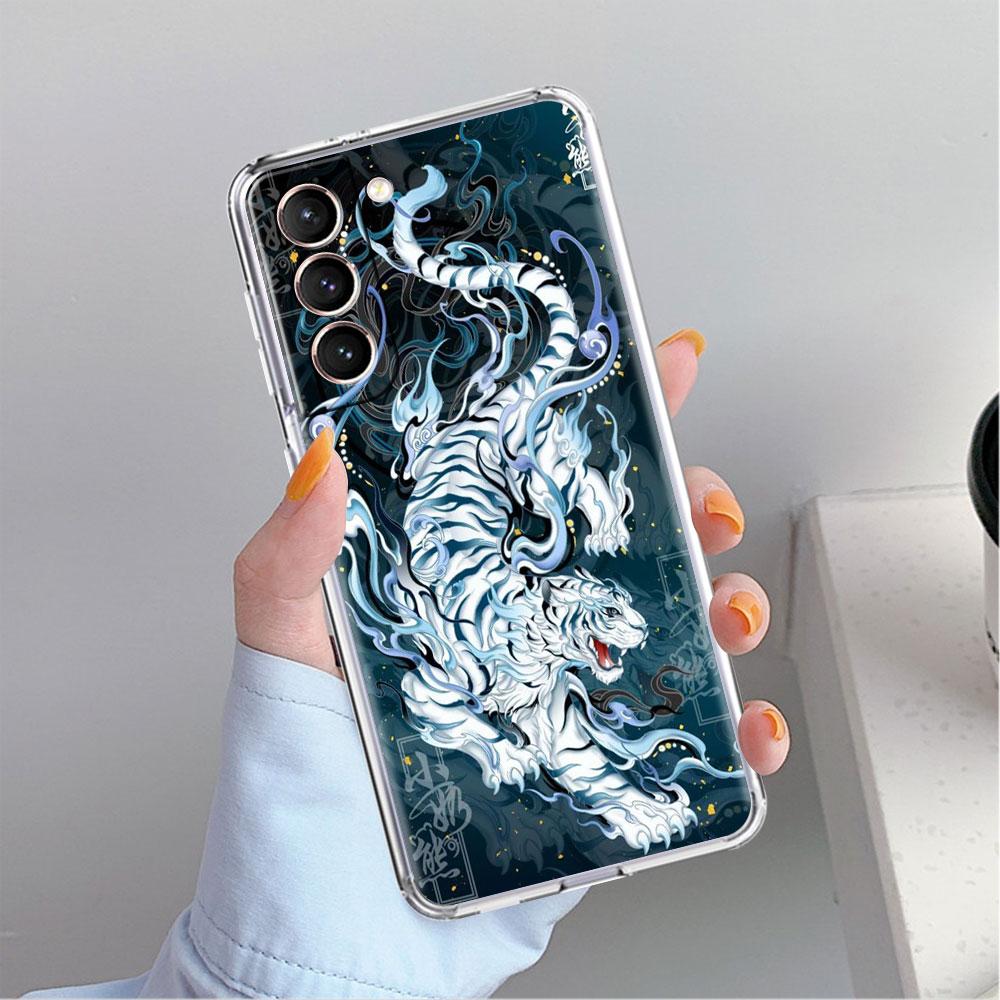 Animal Dragon Clear Case For Samsung Galaxy S22 S20 FE S21 S10 S9 Plus Note 20 Ultra 10 Lite Transparent Phone Shell
