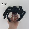 Festive Spider Decorations Halloween Tree Topper, Spooky Large Black Furry Topper Ornament with Spiral Base for Home Party Haunted House Supplies