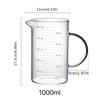 Glass Measuring Cup with Scale and Handle, High Temperature Resistant, Large Capacity Baking Flour Transparent Egg Beater Cup, Microwave Safe
