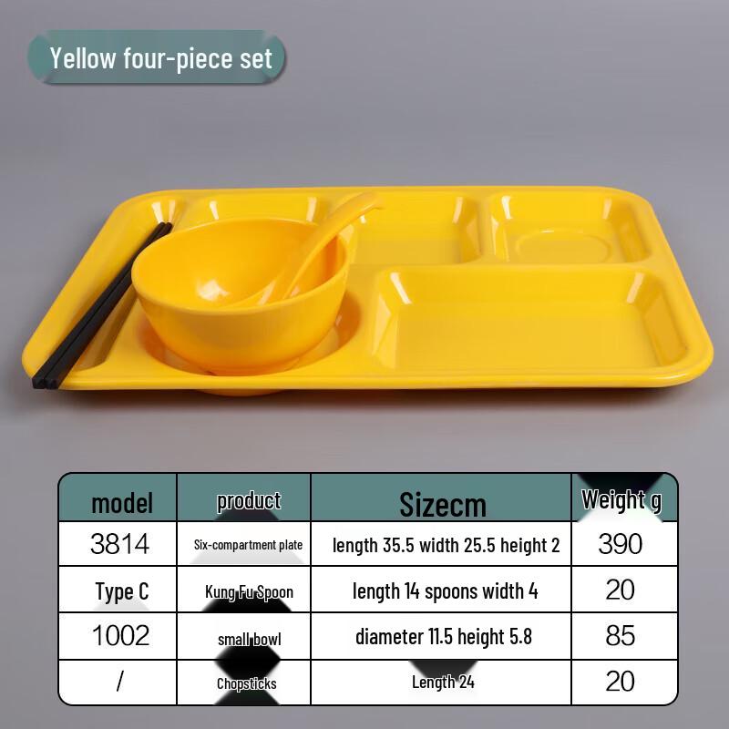 A5 Melamine Commercial 6-Compartment Plate Set