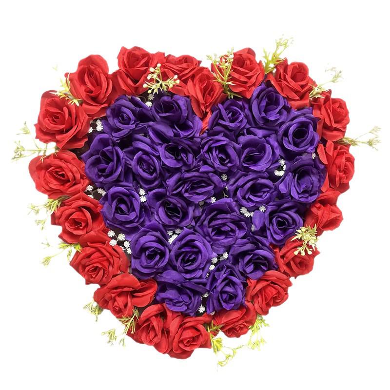 Cross Simulation Rose Heart Wall Decoration for Weddings - Hanging Décor for Home, Wedding Rooms, Cars, and More