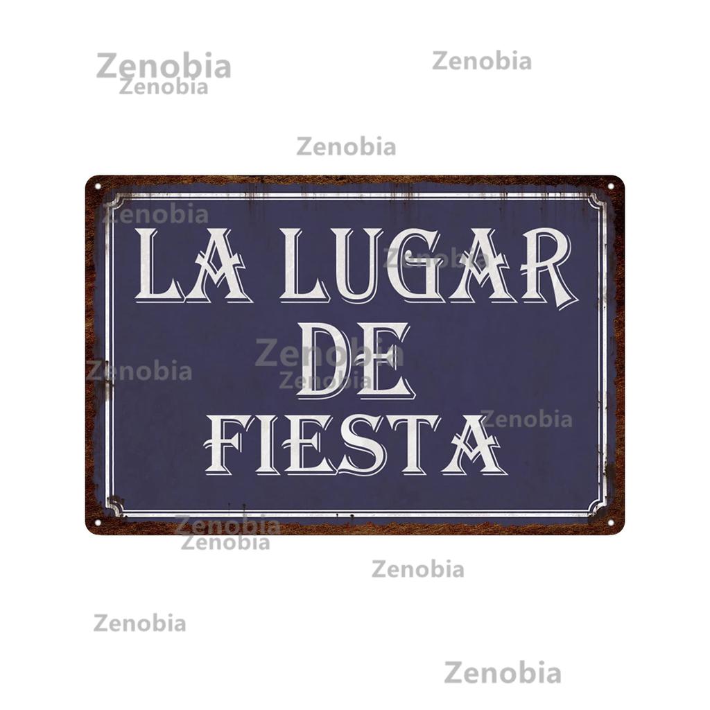 Zenobia Home Decor Spanish Sign Vintage Metal Poster Bar Pub Club Hogarena Bano Man Cave Wall Art Iron Painting Decorative Plate