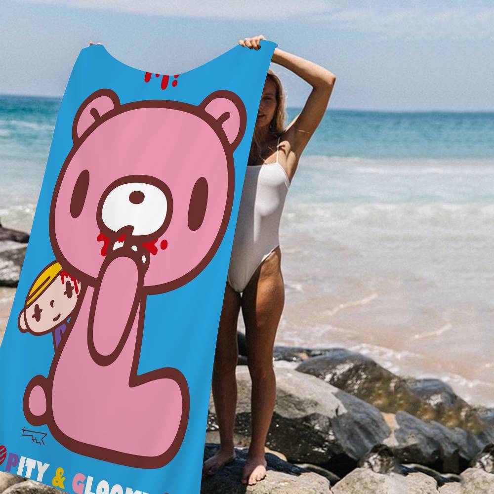 

Cartoon G-gloomy Bear Beach Towel Colorful Bath Towels for Girl Microfiber Quick Dry Sand Free Beach Yoga Spa Gym Pool W30*H60(CM)