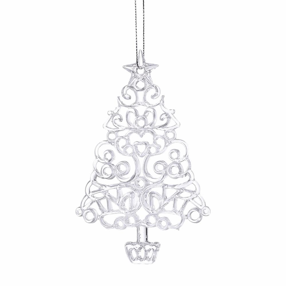 Clear Acrylic Christmas Ornaments Snowflake Christmas Decor Holiday Hanging Pendant Indoor Room