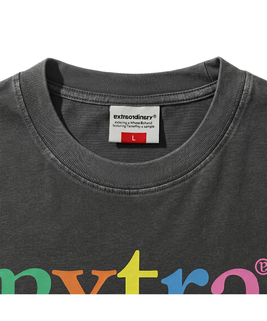 EXTRAORDINARY Washed Extra Bootleg Tee Charcoal