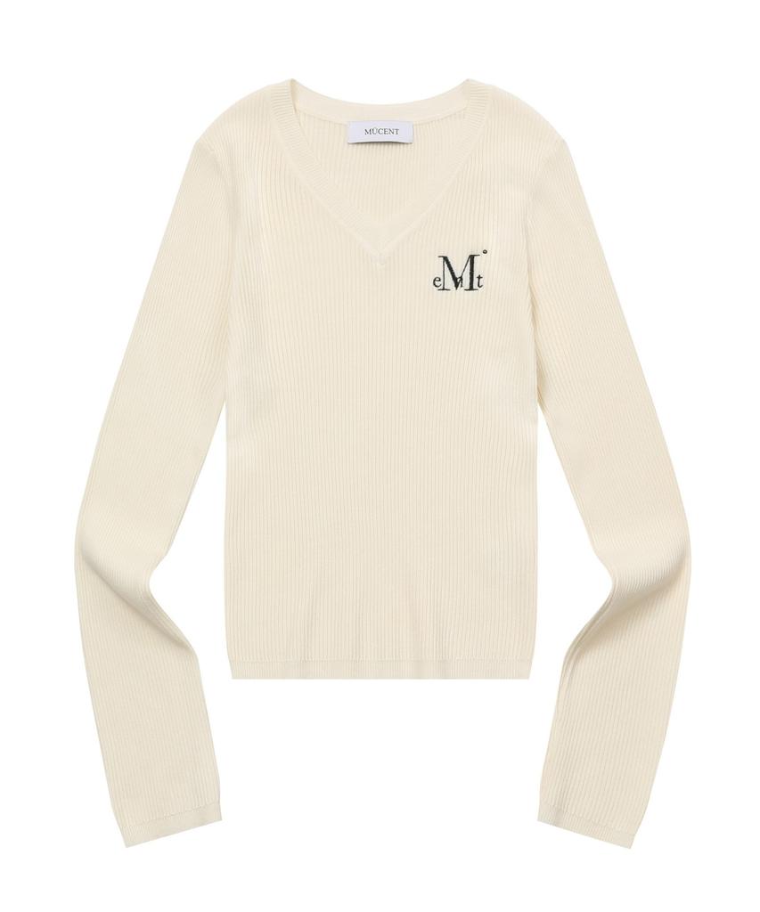 Mucent Gianni V-Neck Crop Ribbed Knit (5 Colors)