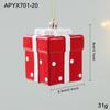 Red and White Sticky Powder Plastic Cartoon Pendant for Christmas Tree Decoration