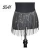 Adjustable Waist Chain for Parties Rhinestone Tassel Women, Sparkly Sexy Belly Dance Body Skirt-Style Hip Accessory, Elastic Belt Stage Performance