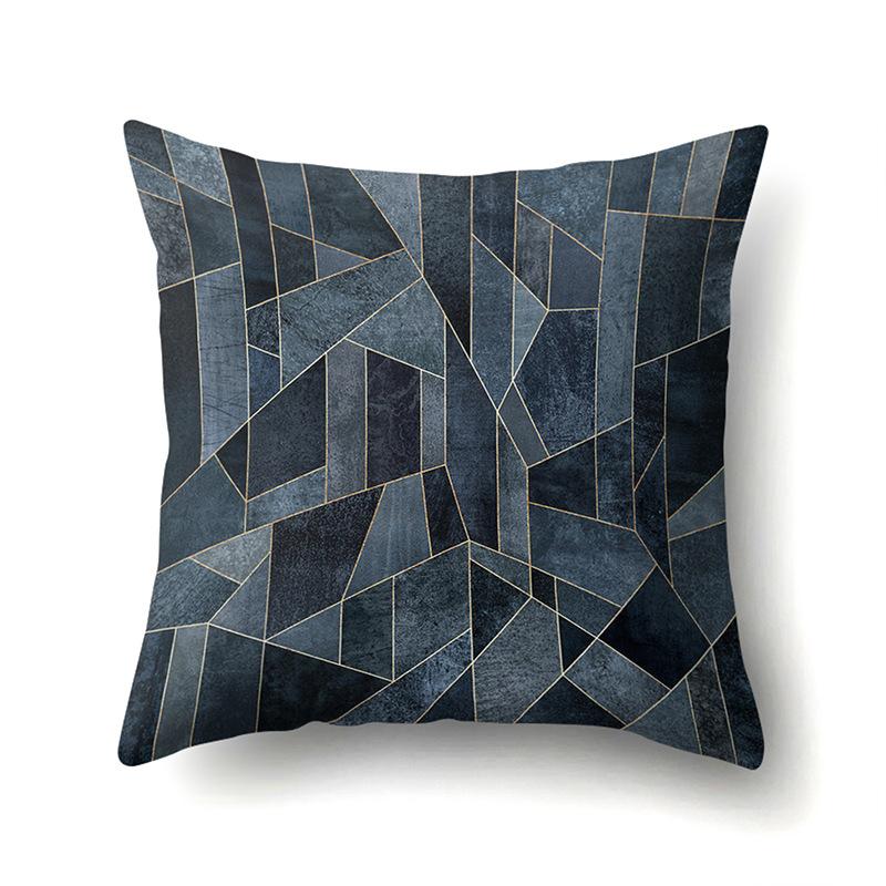Nordic Style Ins Marble Polyester Pillowcase Car Decoration Home Printed Waist Cushion Pillowcase