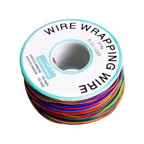 

250M 30AWG Wire Cable 8 Color PCB Soldering Fly Iine 0.55mm Breadboard Jumper Colored Insulation Wrap Cable Tinned Pure Copper