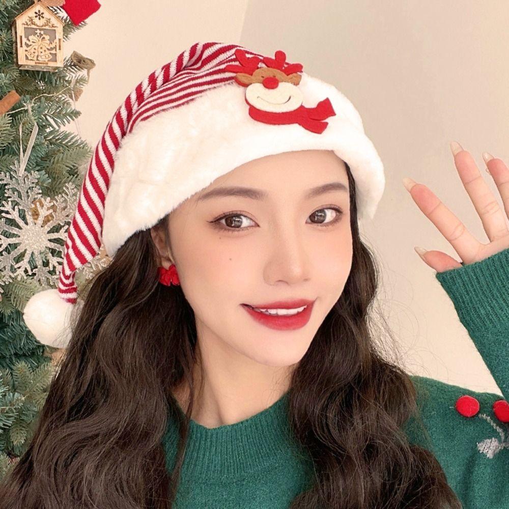 Fashion Creative Christmas Hat Party Decoration Thick Santa Claus Xmas Hat Holiday Dress Up Cute Pullover Hats