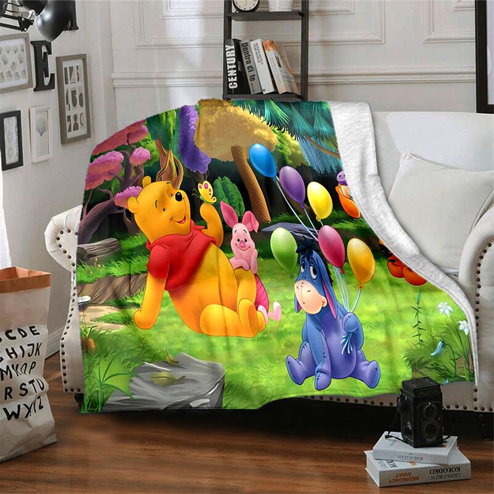 1pc Winnie Pooh Tigger flannel Blanket for Super Soft Cute Comfort Blanket for Travel Bedding Couch Sofa Blanket Y73048