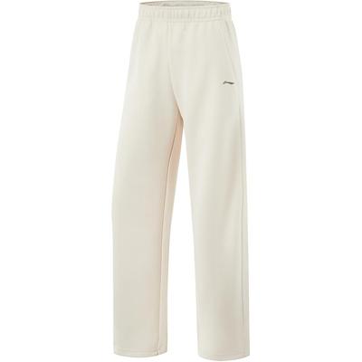 Li Ning Casual Comfortable Breathable Versatile Knitted Sports Pants Women Bottoms Swan-White AKLU916-6