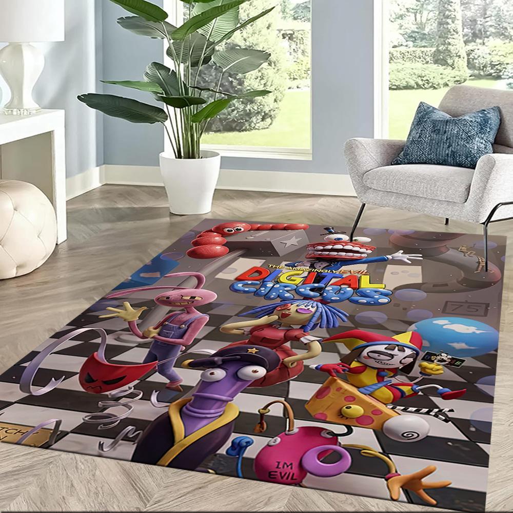 Digital Circus Floor Mat Suitable for Study Room Outdoor Dining Room Hallway Anti-slip Rug Office Home Decor
