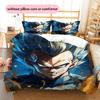 Biancheria da letto con motivo di personaggi di Dragon Ball Decorazione per la casa Regalo di compleanno (1 * copripiumino + 2 * federa, senza nucleo)