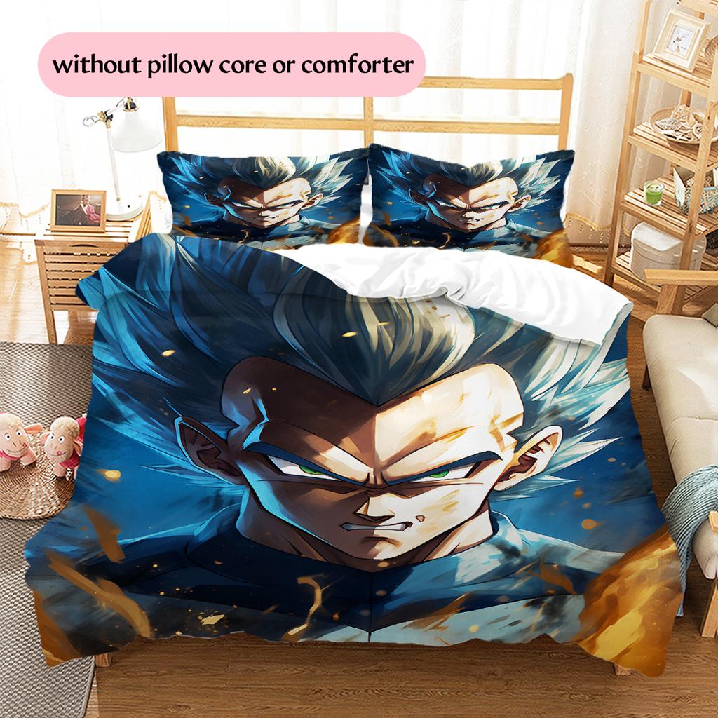 Biancheria da letto con motivo di personaggi di Dragon Ball Decorazione per la casa Regalo di compleanno (1 * copripiumino + 2 * federa, senza nucleo)