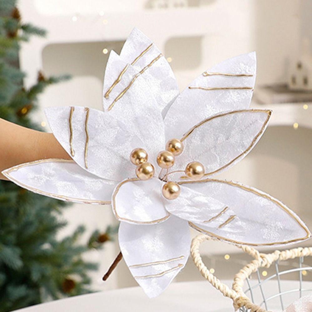 Simulation Christmas Velvet Flower 25cm Christmas Tree Decorations  Holiday Festival Decorations