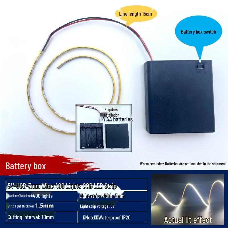 Caizhi 5V Ultra-thin Self-adhesive COB Flexible LED Strip Light