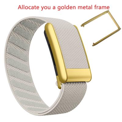 Geeignet für Whoop 5.0 Armband, Nylon Gewebtes Elastisches Whoop Mg Sport Ersatzarmband, Goldener Metallrahmen