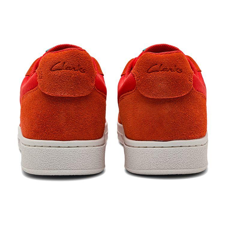 Clarks Art Series Cow Split Leather Fabric Retro Fashion Casual Sneakers Men sneakers Pomegranate-Red 261703997