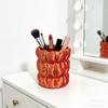 Yousheng Macaron Color Pen Holder, Cloud Pleat Design Pencil Holder, Soft Satin Compact Desktop Organizer for Pens Makeup